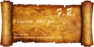 Fiszter Réka névjegykártya